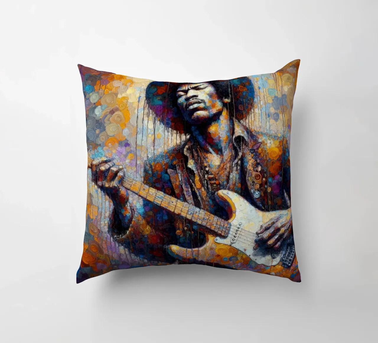 JImi Hendrix con colori intricati cuscino da ARTVI-SHOP