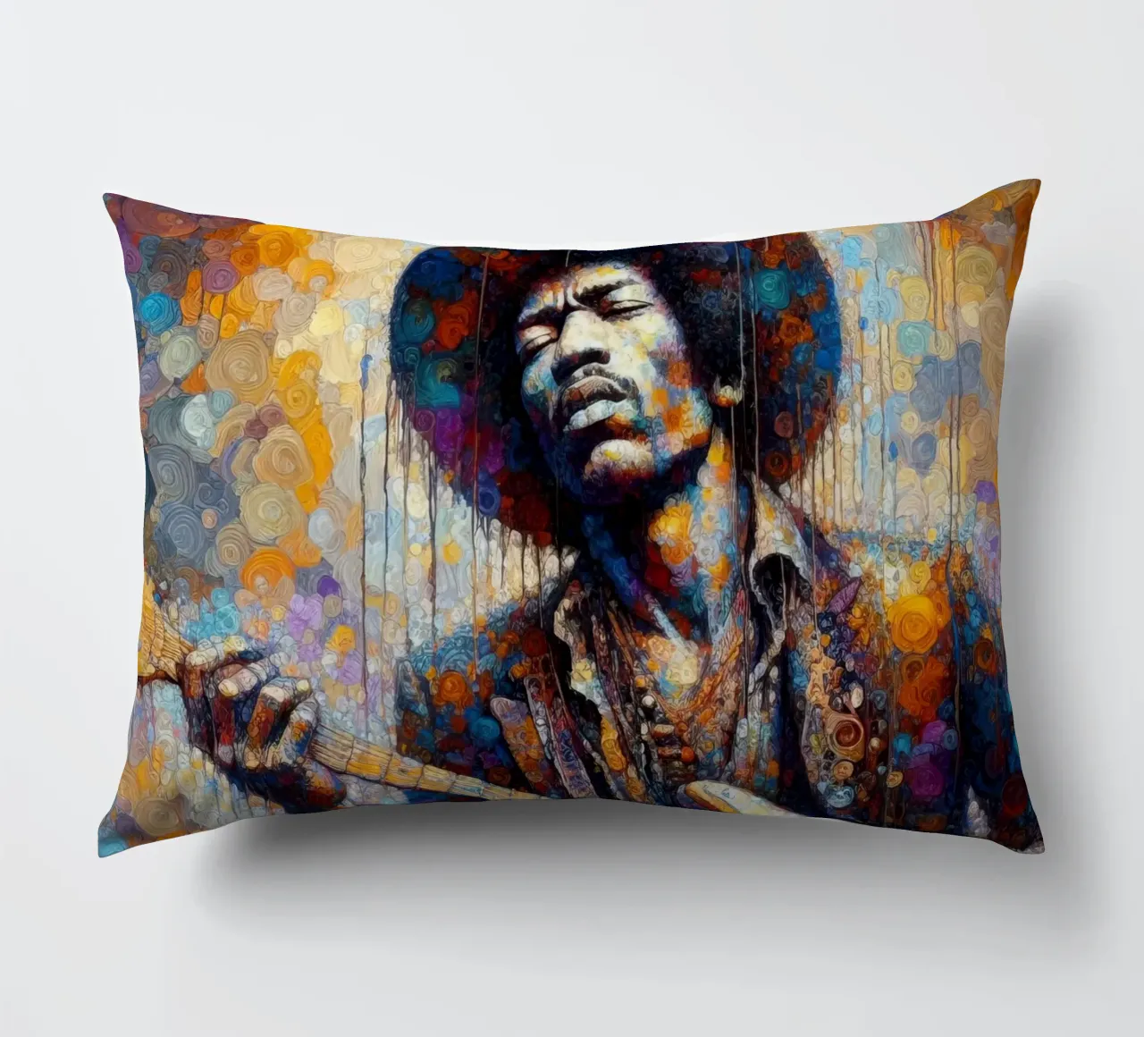 JImi Hendrix con colori intricati cuscino da ARTVI-SHOP