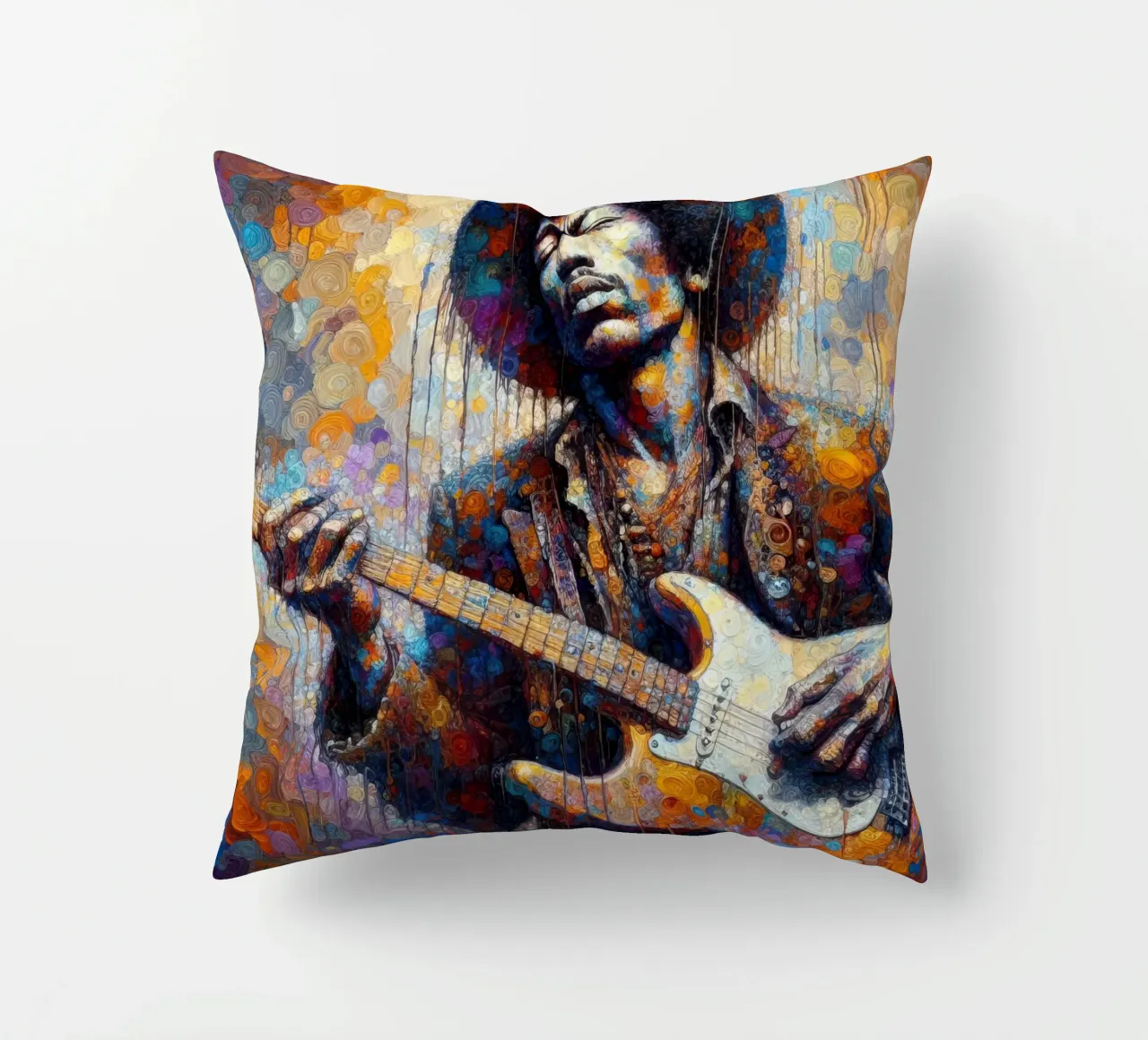 JImi Hendrix con colori intricati cuscino da ARTVI-SHOP