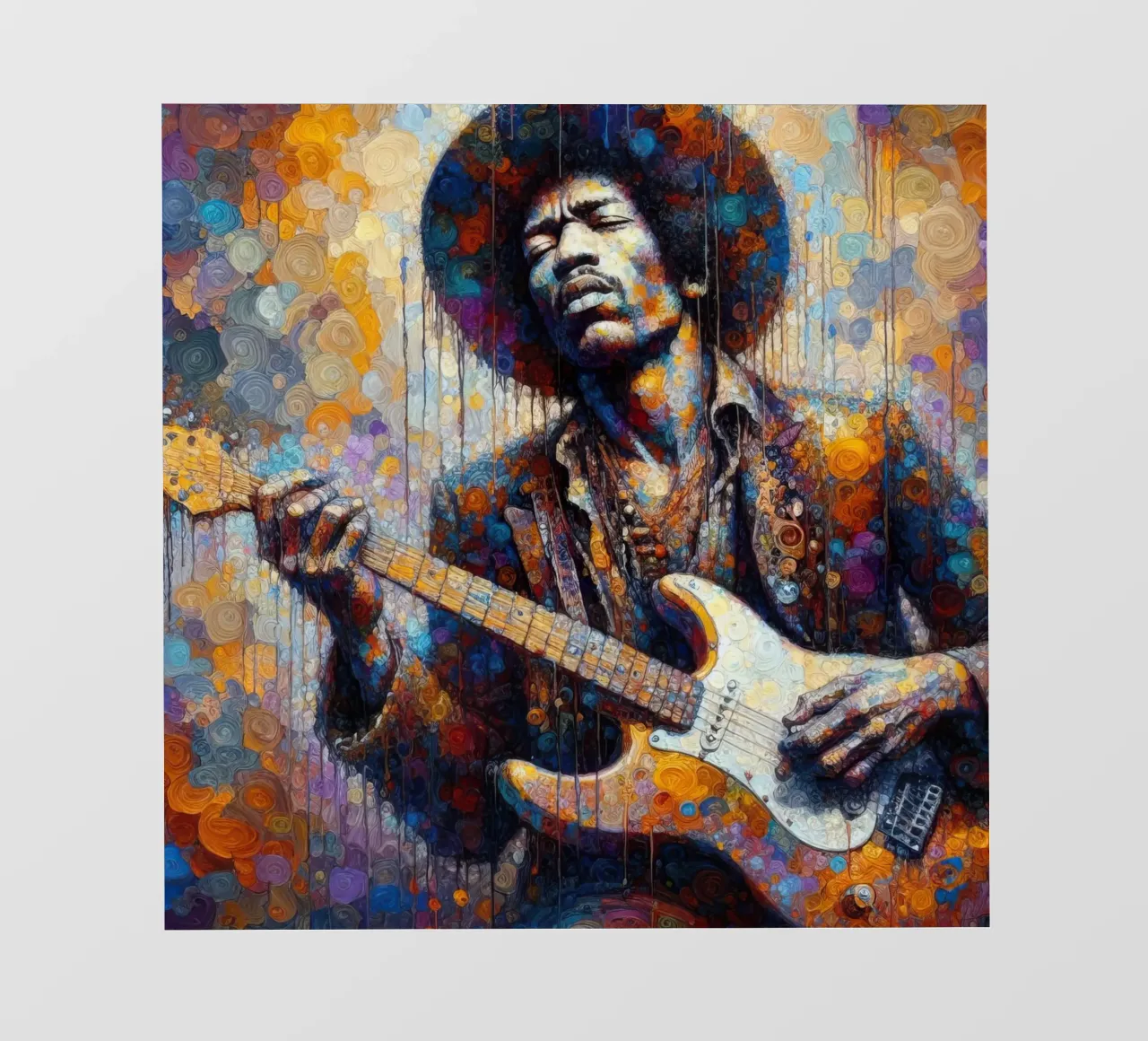 JImi Hendrix con colori intricati pellicola backlit da ARTVI-SHOP