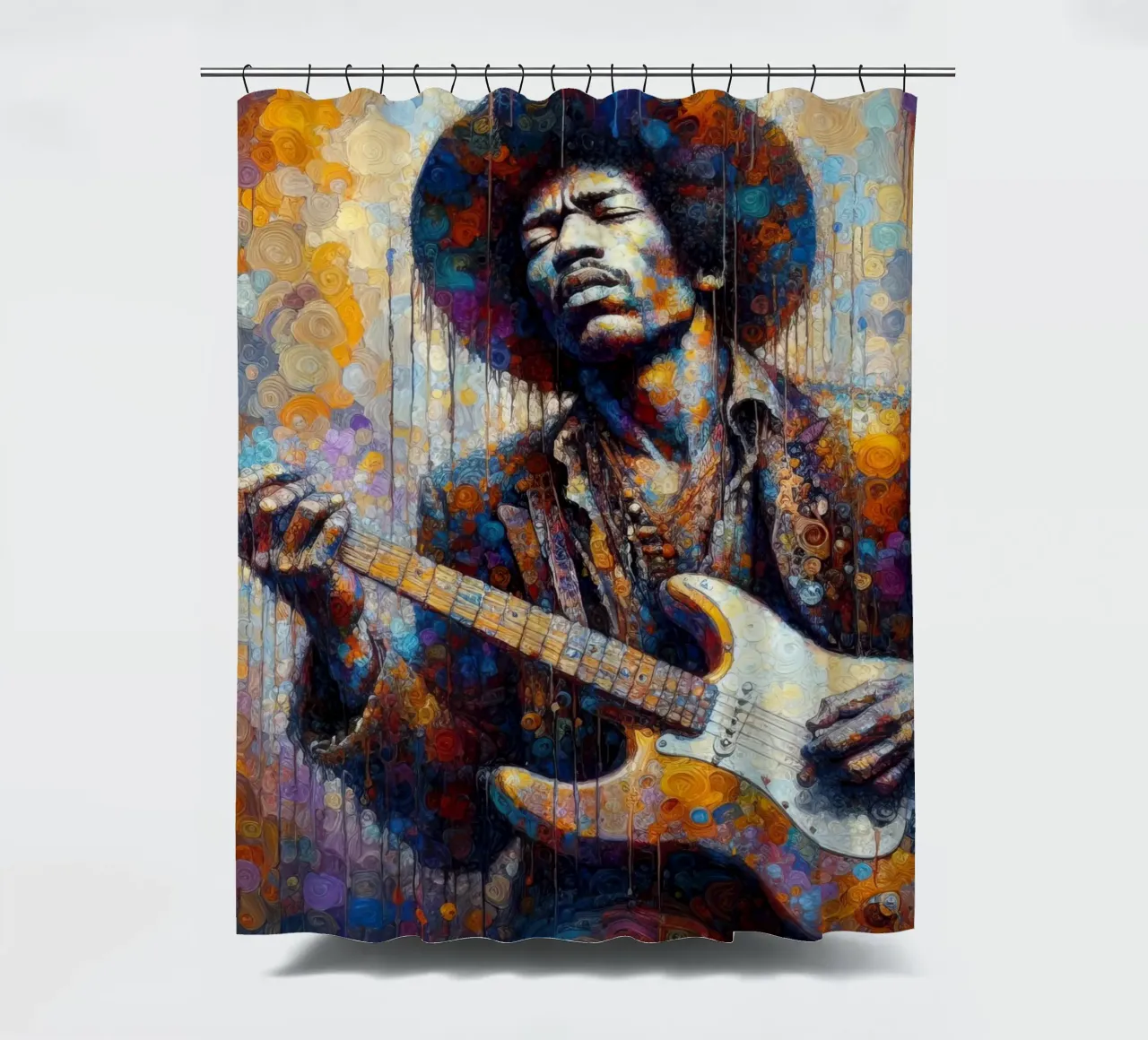 JImi Hendrix con colori intricati tenda da doccia da ARTVI-SHOP