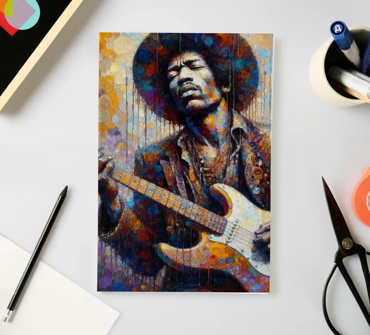 JImi Hendrix with intricate colors notebook by 🎁 NOBELART