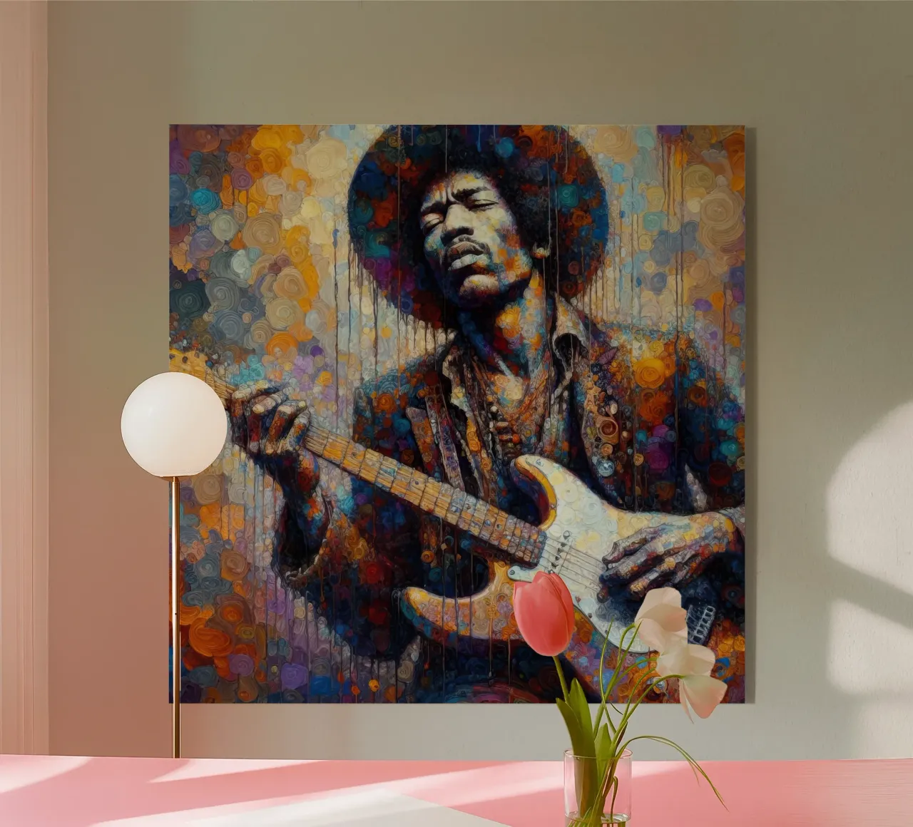 JImi Hendrix con colori intricati plexiglass da ARTVI-SHOP