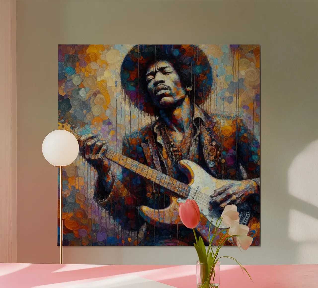 JImi Hendrix con colori intricati carta hahnemühle da ARTVI-SHOP