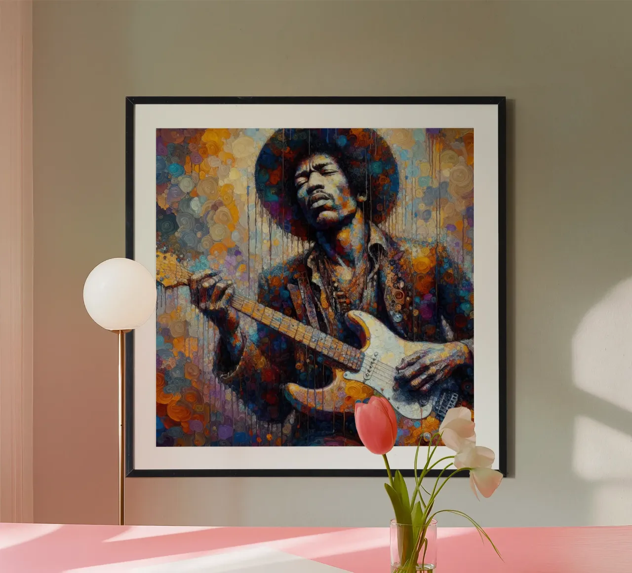 JImi Hendrix con colori intricati carta hahnemühle da ARTVI-SHOP