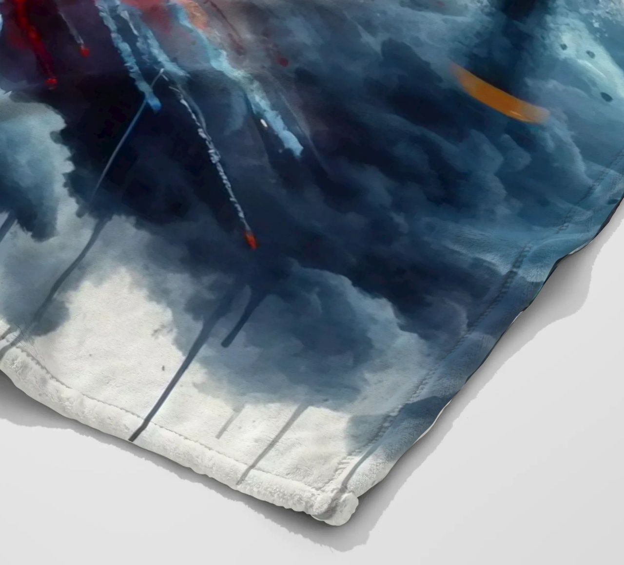 Spitfire at full speed drawn in watercolor with splashes fleece blanket by ARTVI-SHOP