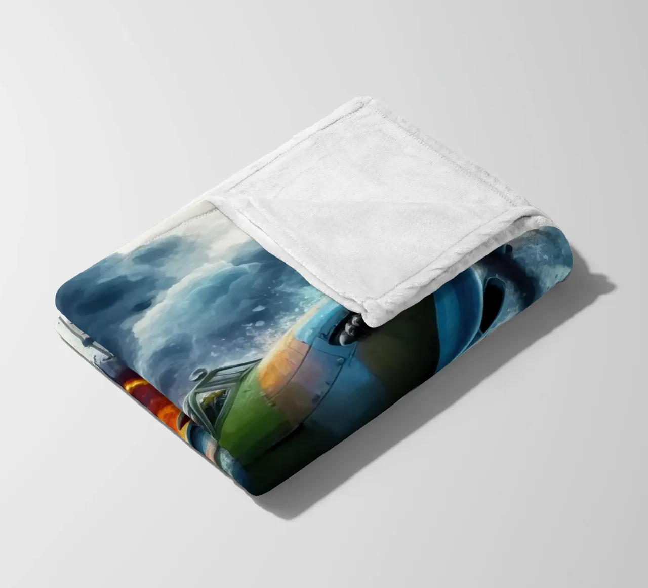 Spitfire a tutta velocità disegnato ad acquerello con schizzi coperta in pile da ARTVI-SHOP