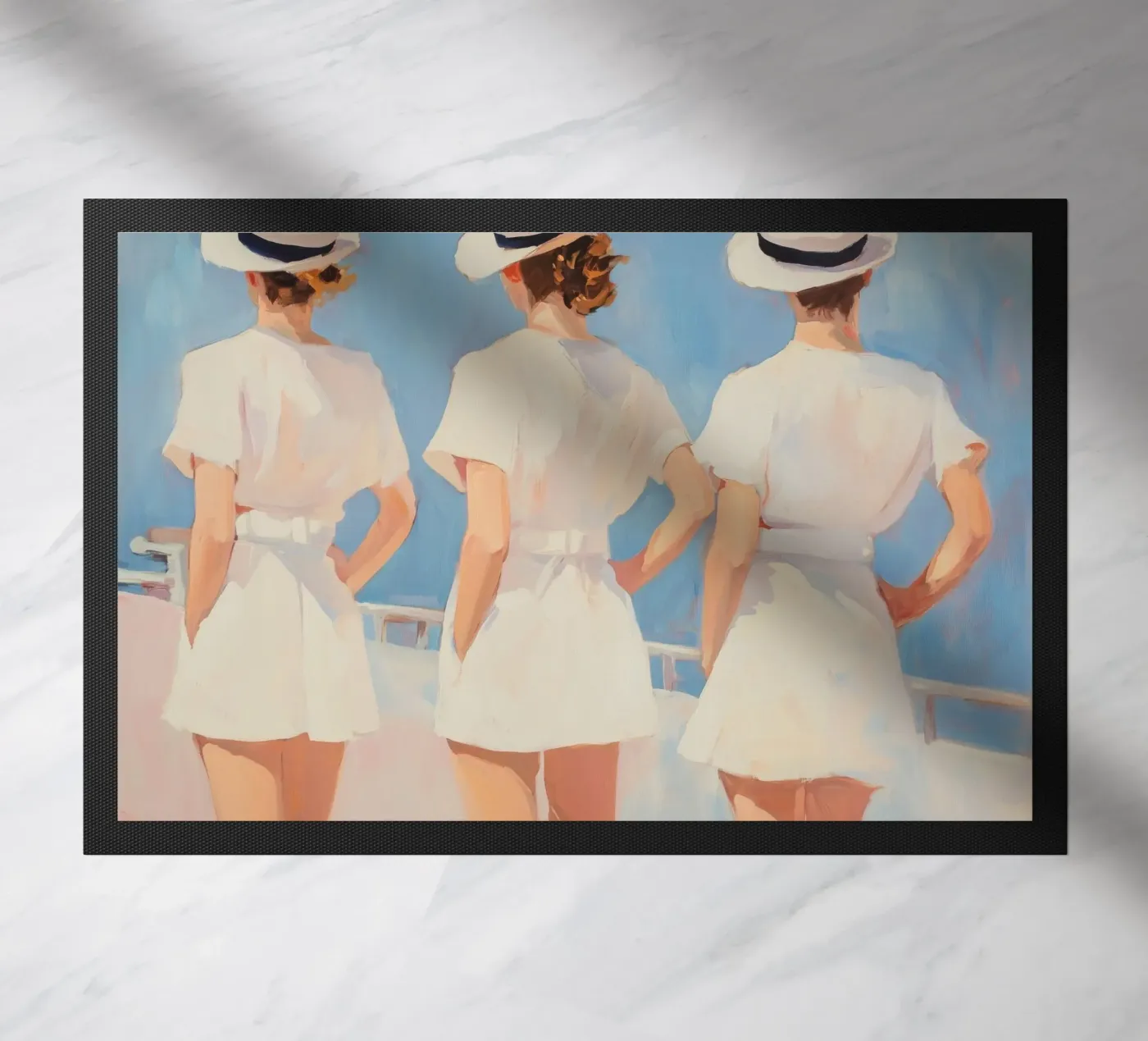 Drie vrouwen deurmat van Melloi Art Print