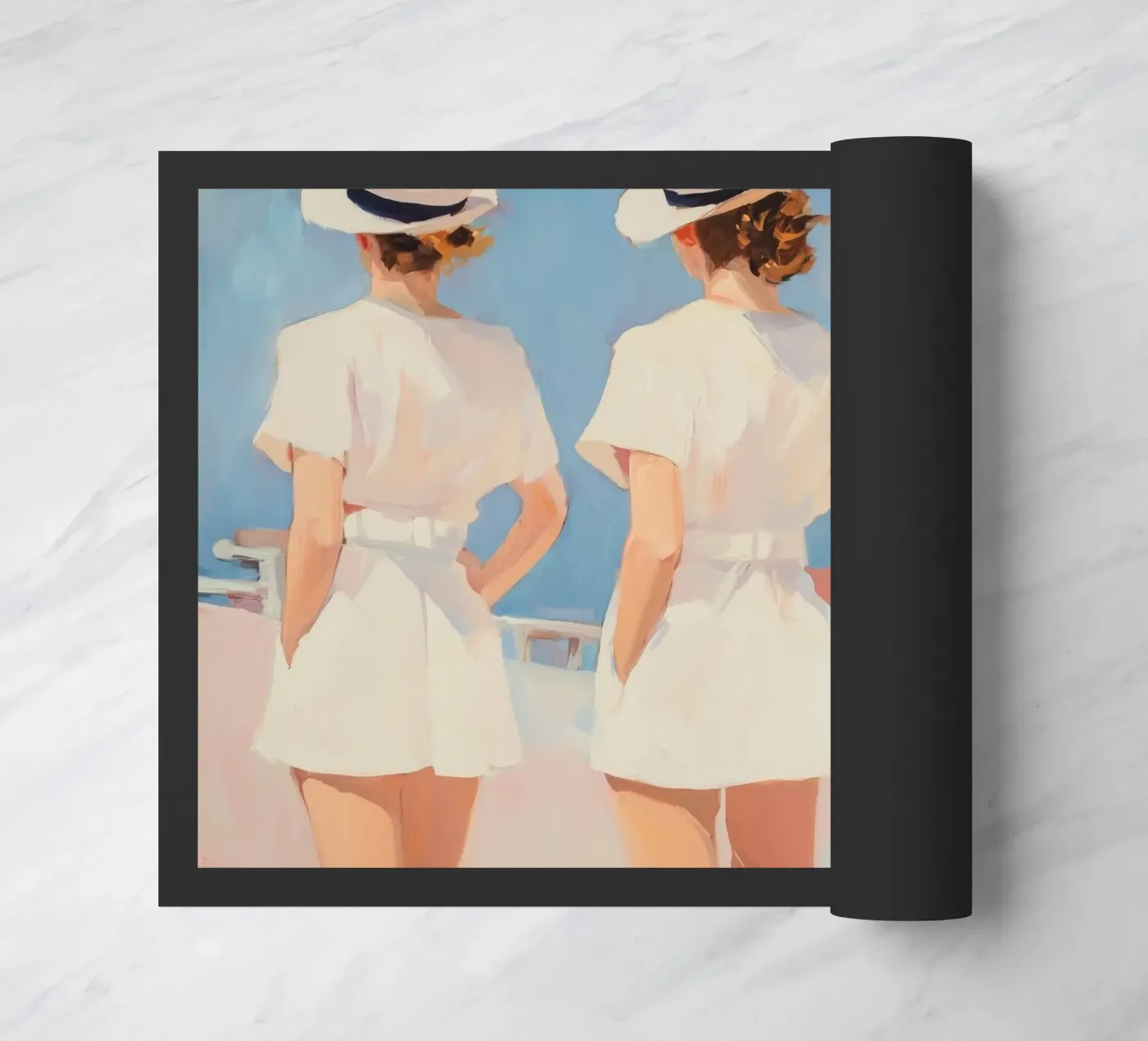 Drie vrouwen deurmat van Melloi Art Print