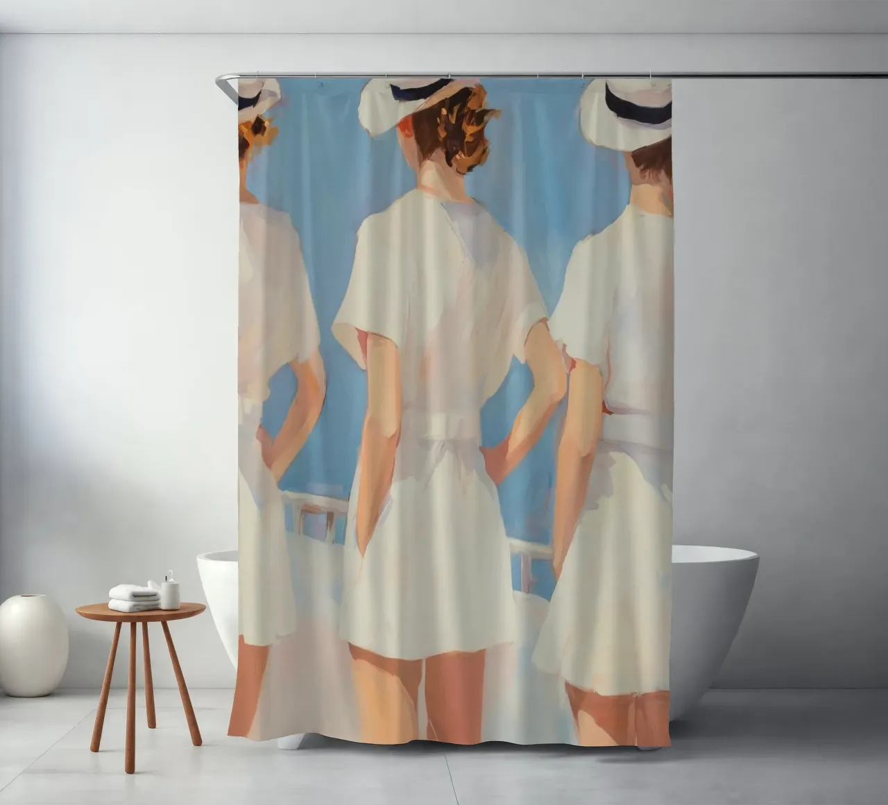 Tre donne tenda da doccia da Melloi Art Print