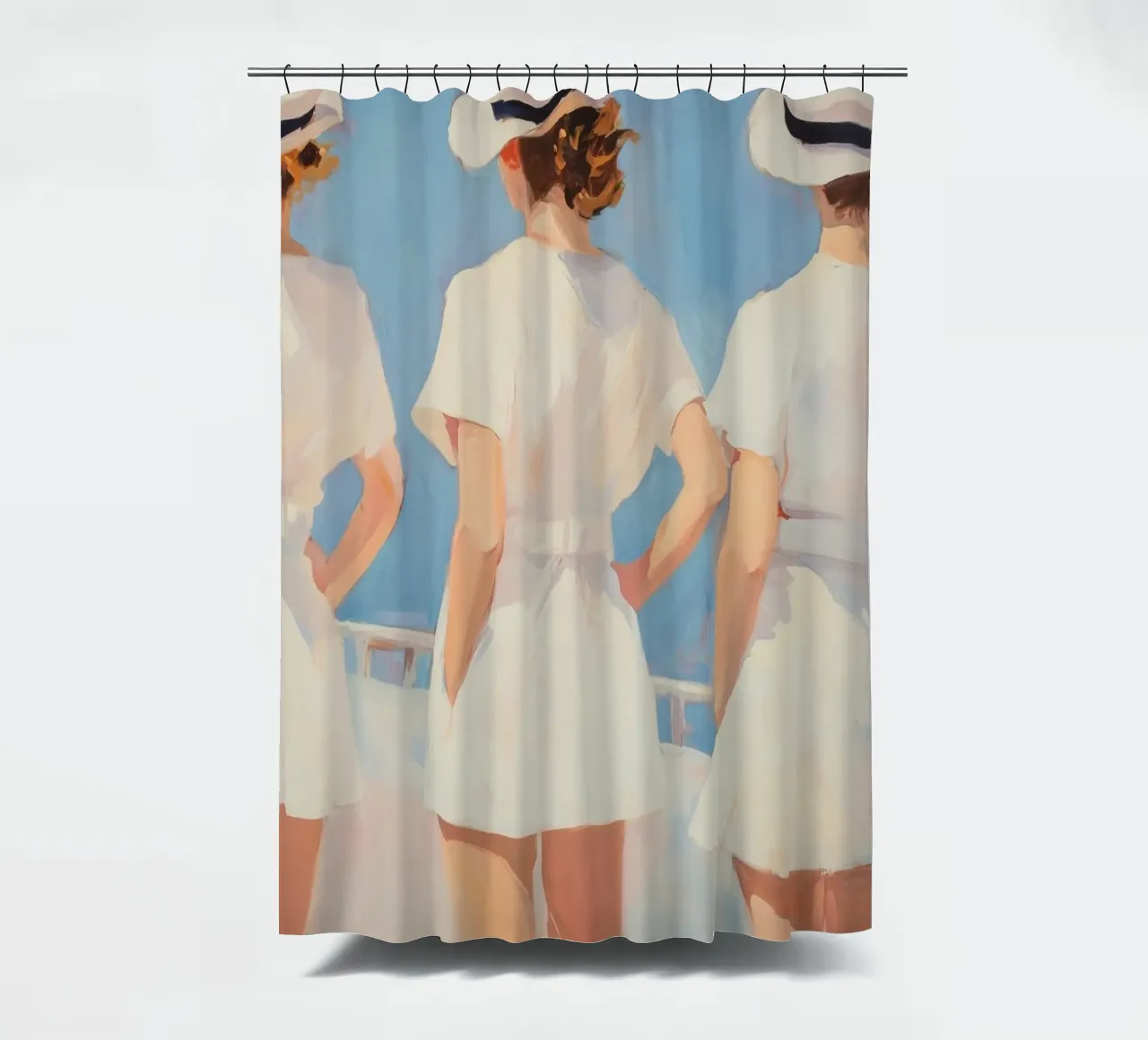 Tre donne tenda da doccia da Melloi Art Print