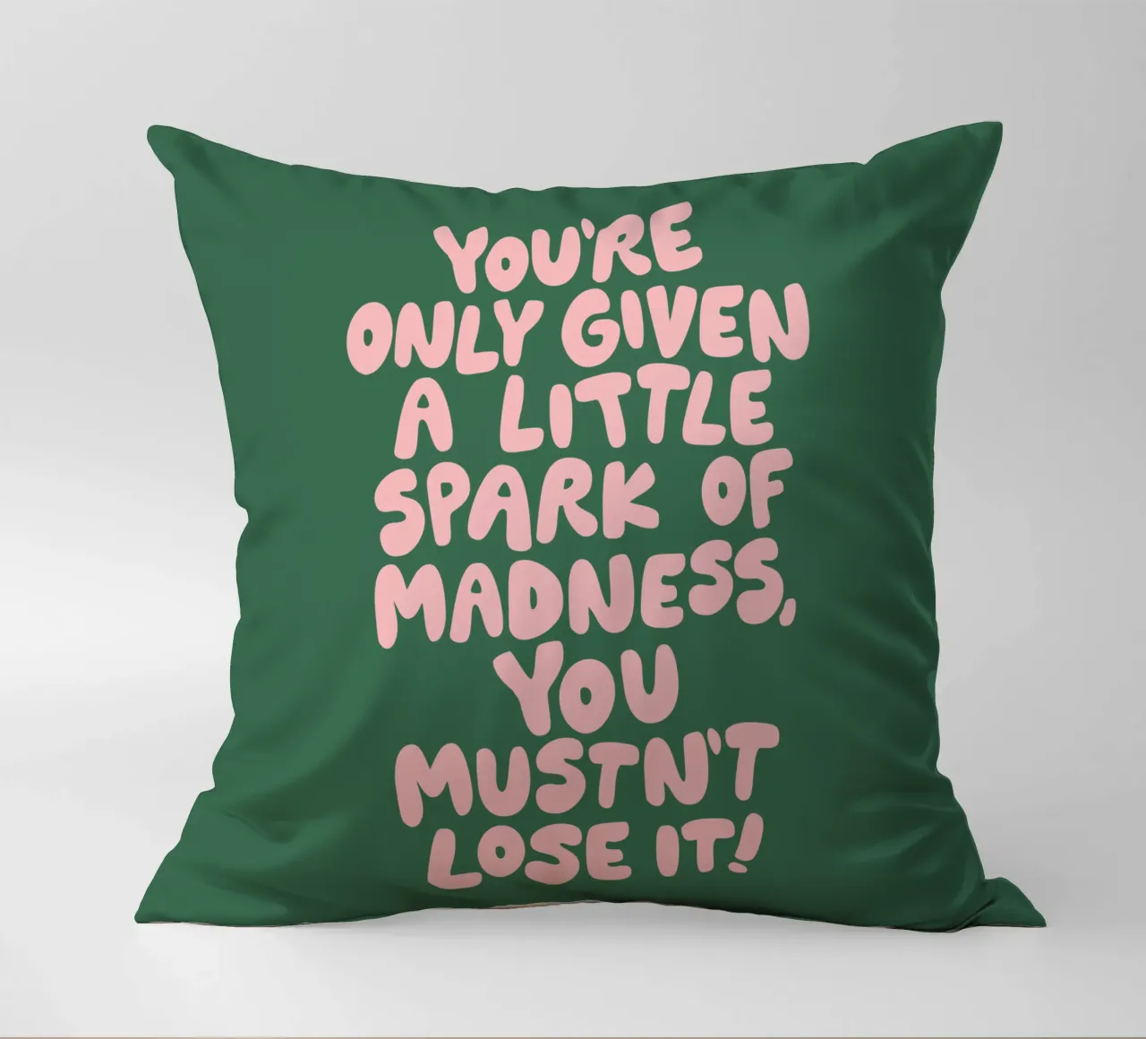 On ne vous donne qu'une petite étincelle de folie qu'il ne faut pas perdre coussin de THE MOTIVATED TYPE