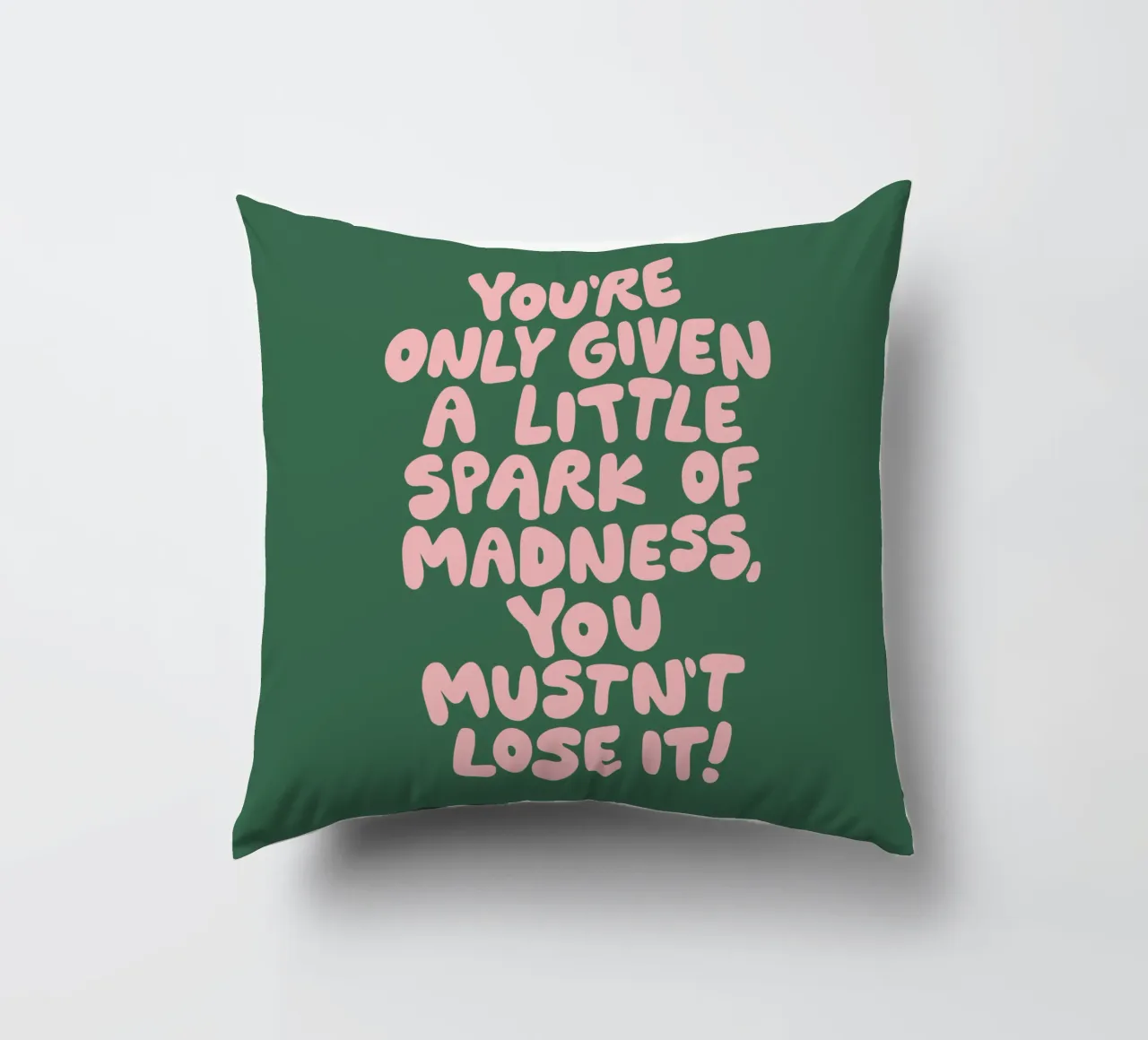 On ne vous donne qu'une petite étincelle de folie qu'il ne faut pas perdre coussin de THE MOTIVATED TYPE