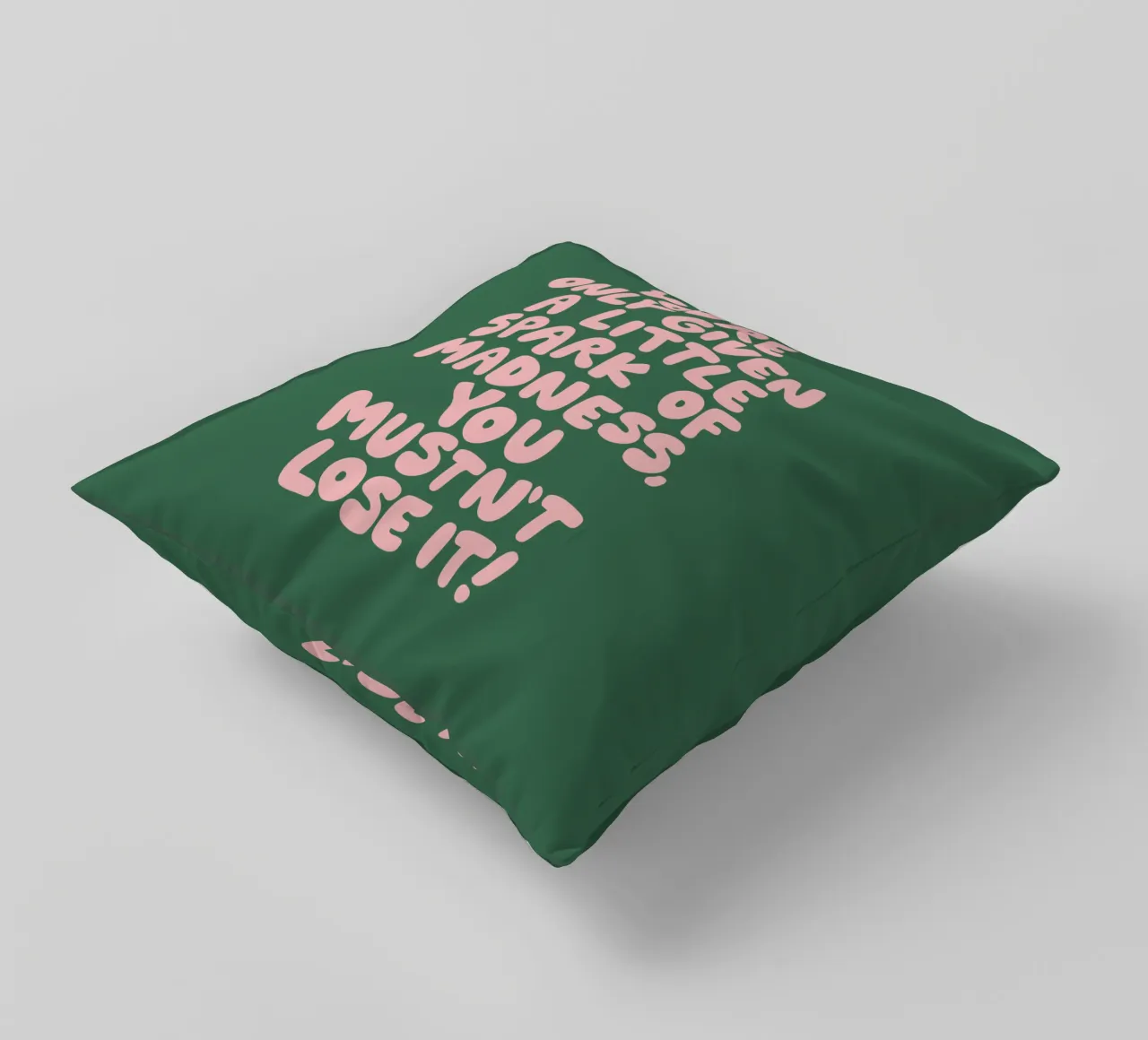 On ne vous donne qu'une petite étincelle de folie qu'il ne faut pas perdre coussin de THE MOTIVATED TYPE