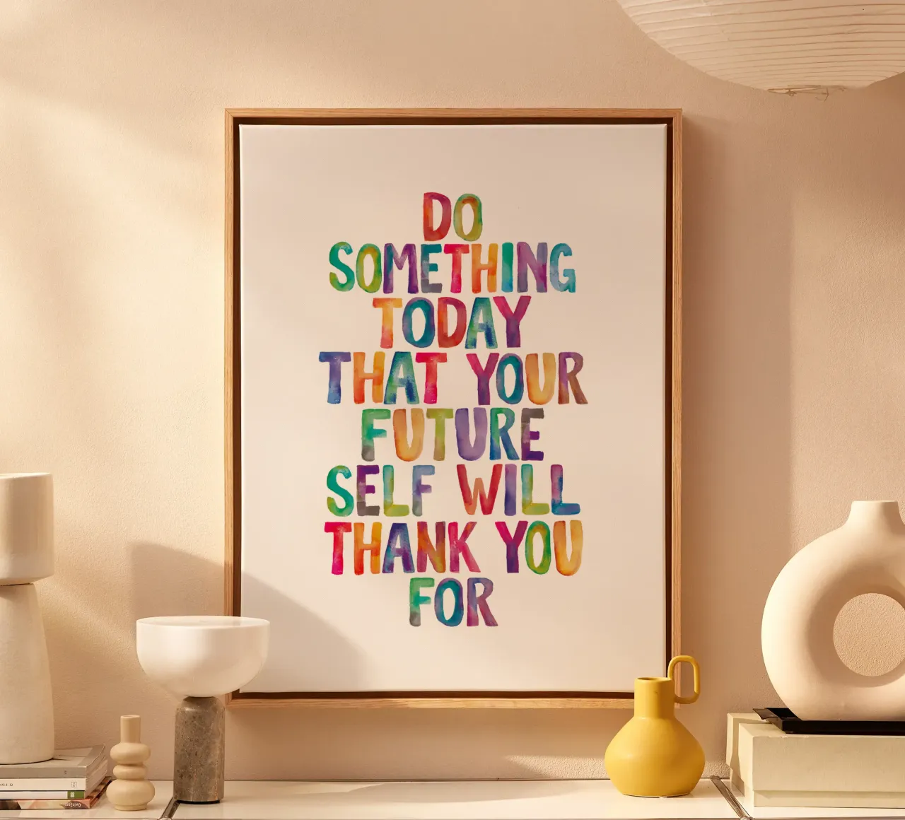 Do Something Today That Your Future Self Will Thank You For canvas with Floater frame by THE MOTIVATED TYPE