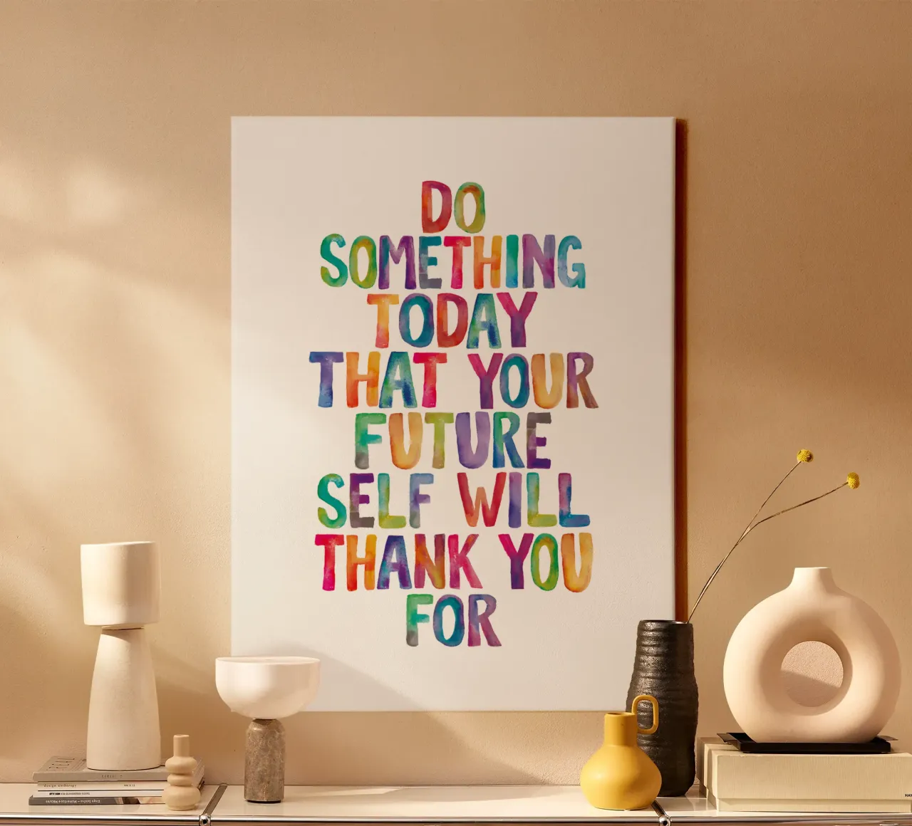 Do Something Today That Your Future Self Will Thank You For canvas with Floater frame by THE MOTIVATED TYPE