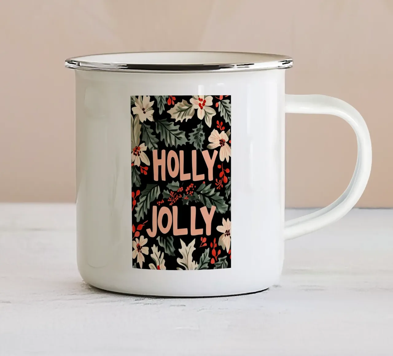 Holly Jolly No 2 tazza in smalto da treechild