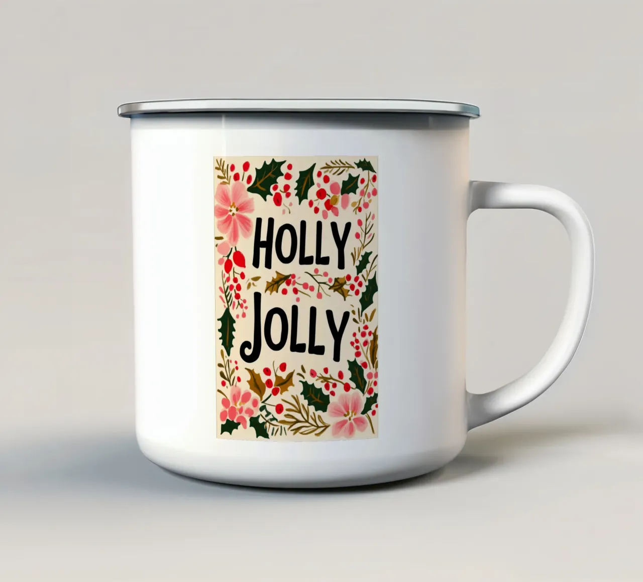 Holly Jolly No 3 tazza in smalto da treechild