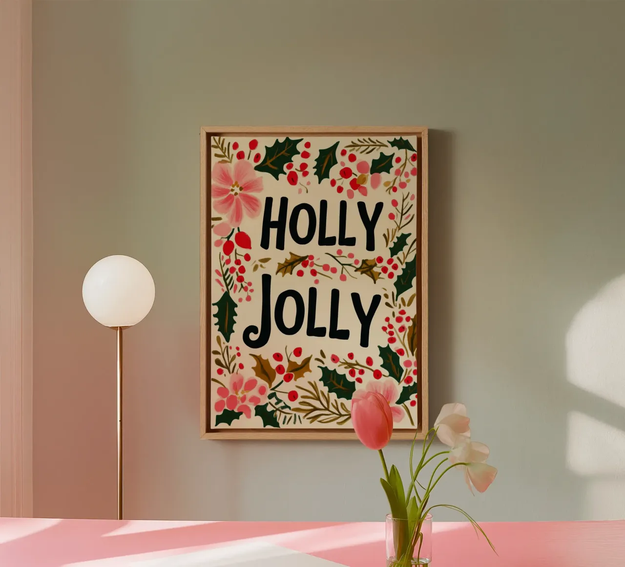 Holly Jolly No 3 canvas by treechild