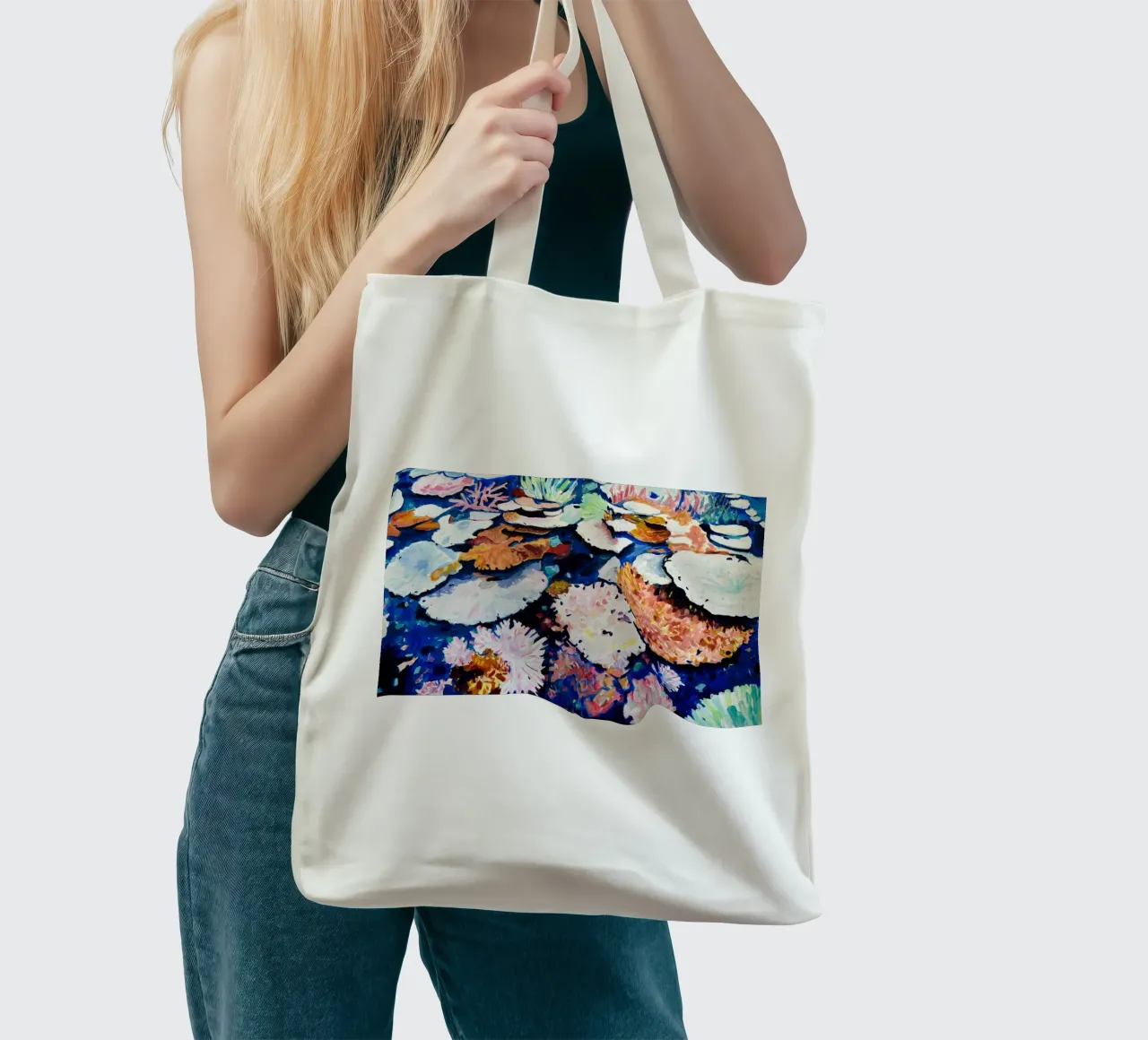 White corals I borsa in juta da Guilhem Sals Art