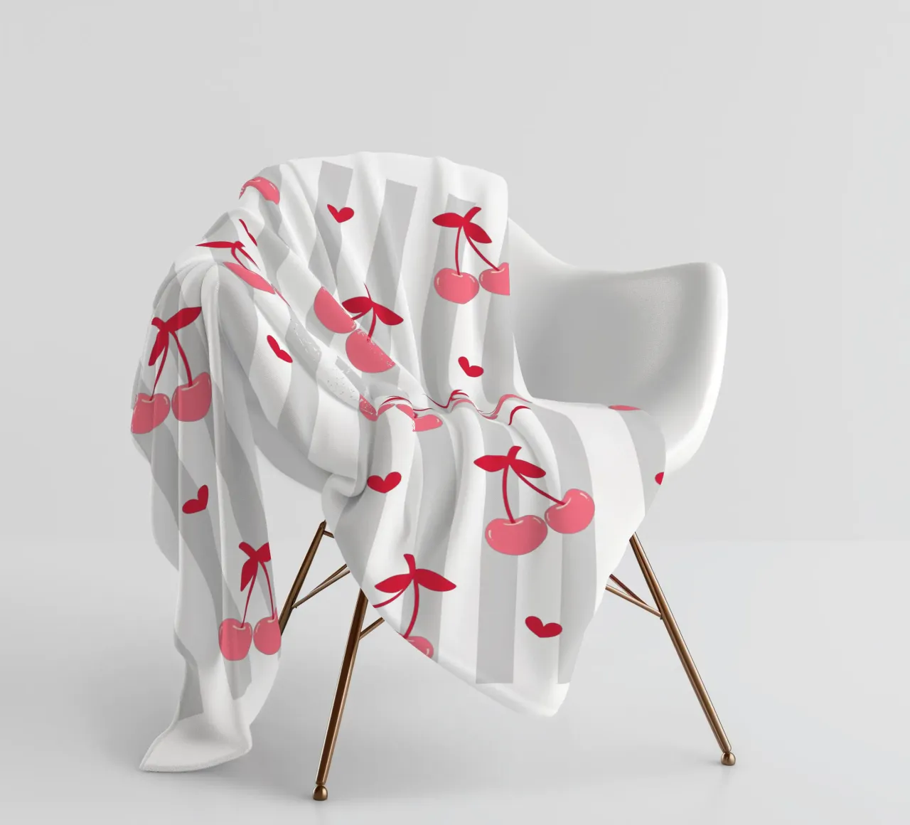 Pink Cherry bow print, Cherrry Bow Coquette print coperta in pile da pdigitalprints