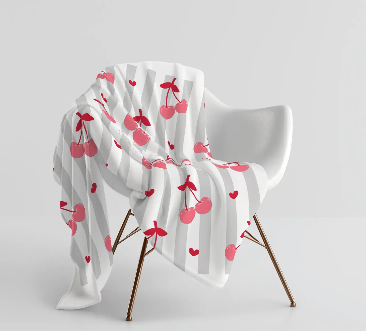 Pink Cherry bow print, Cherrry Bow Coquette print coperta in pile da pdigitalprints