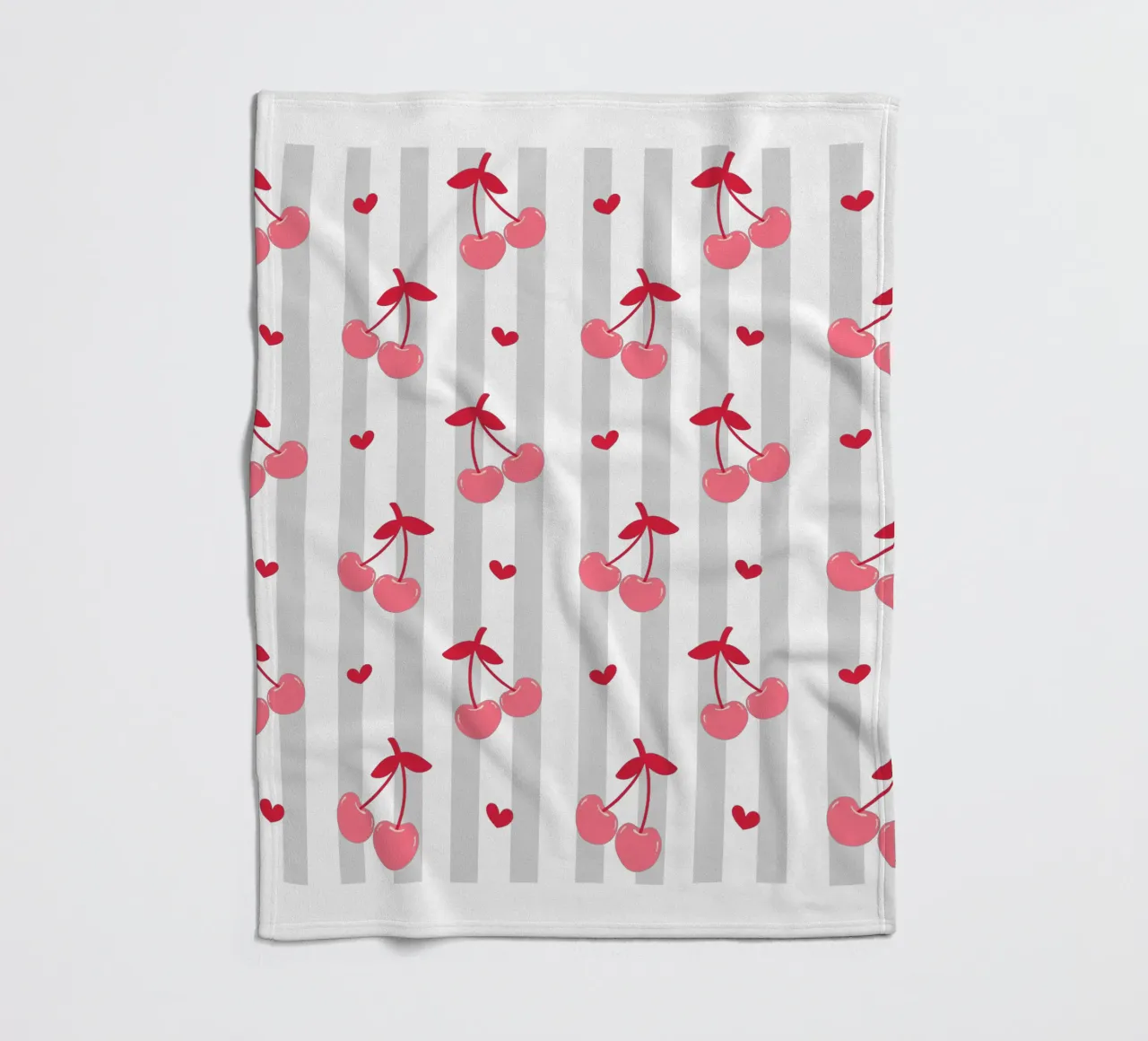 Pink Cherry bow print, Cherrry Bow Coquette print coperta in pile da pdigitalprints