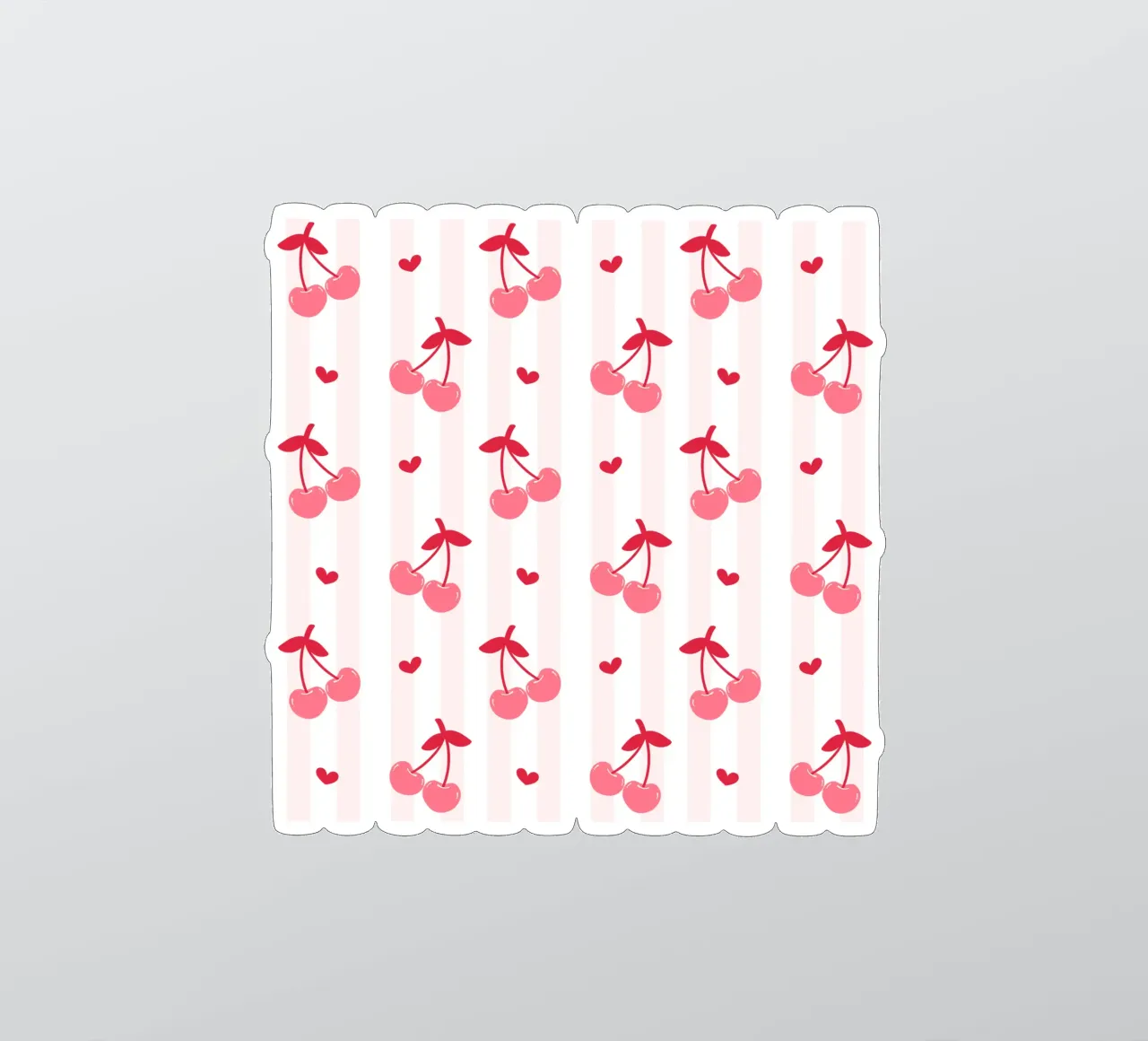 Pink Cherry bow print, Cherrry Bow Coquette print Sticker von pdigitalprints