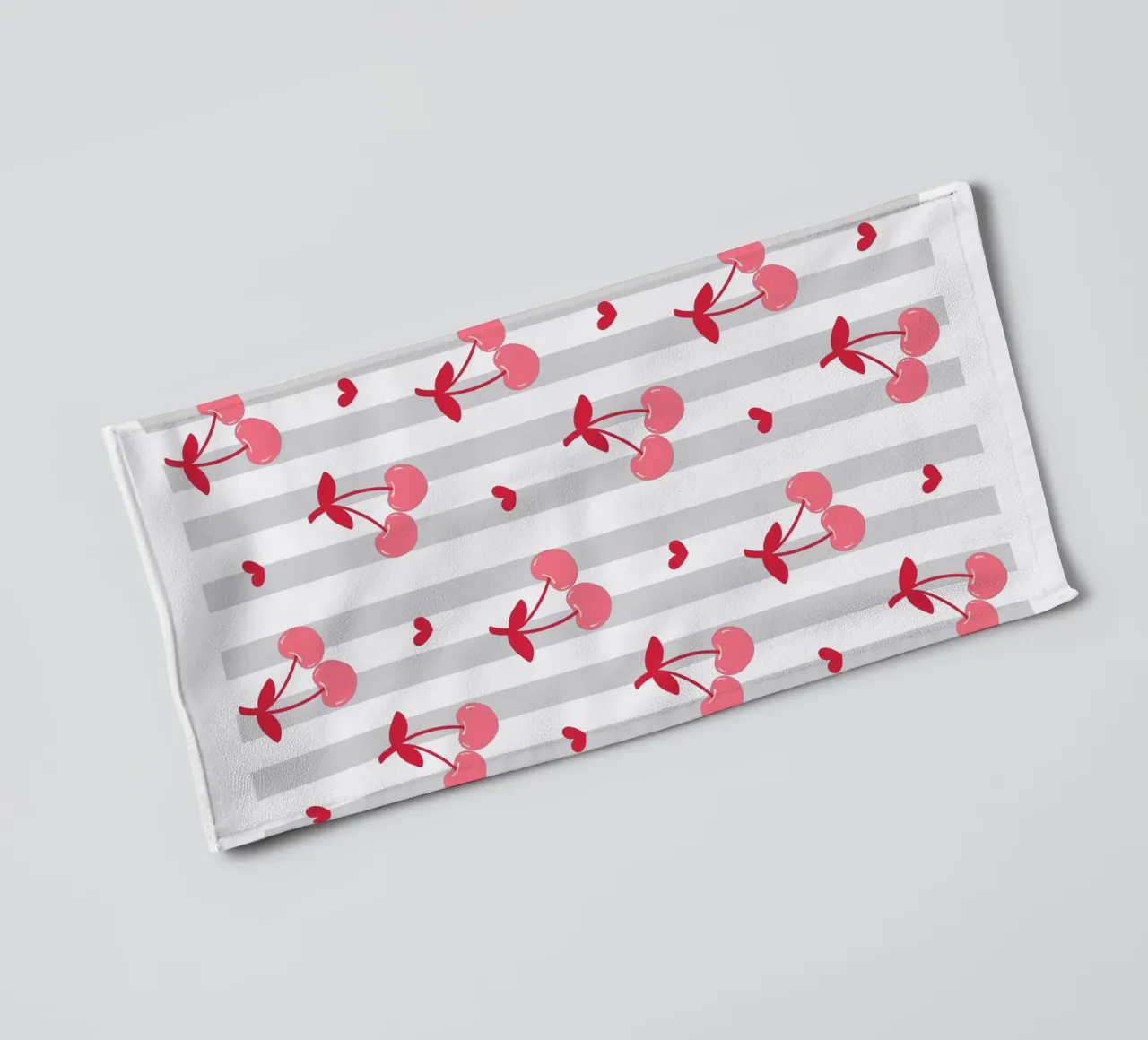 Pink Cherry bow print, Cherrry Bow Coquette print asciugamano da bagno da pdigitalprints