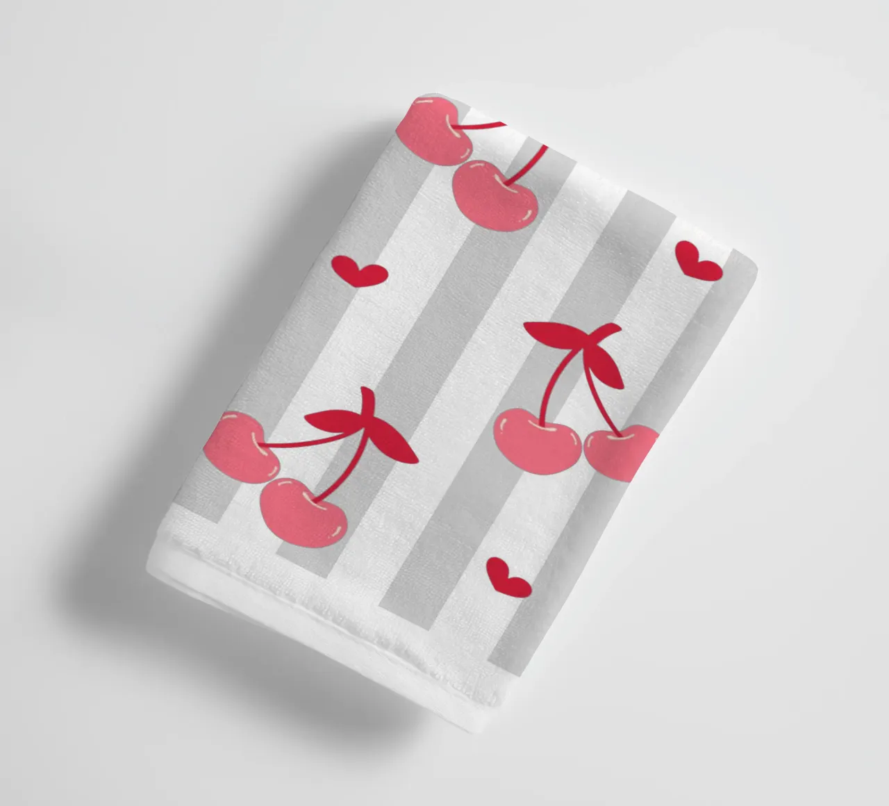 Pink Cherry bow print, Cherrry Bow Coquette print asciugamano da bagno da pdigitalprints