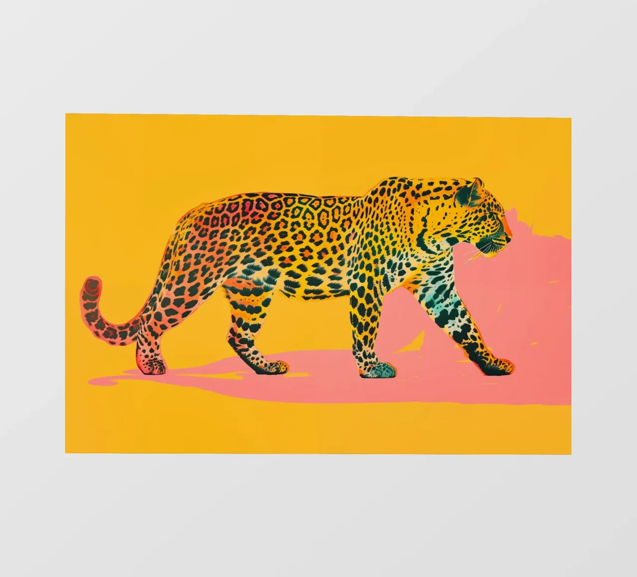 Pop Art Leopard | Giallo-Arancione in formato orizzontale telo in pvc da Autofocus