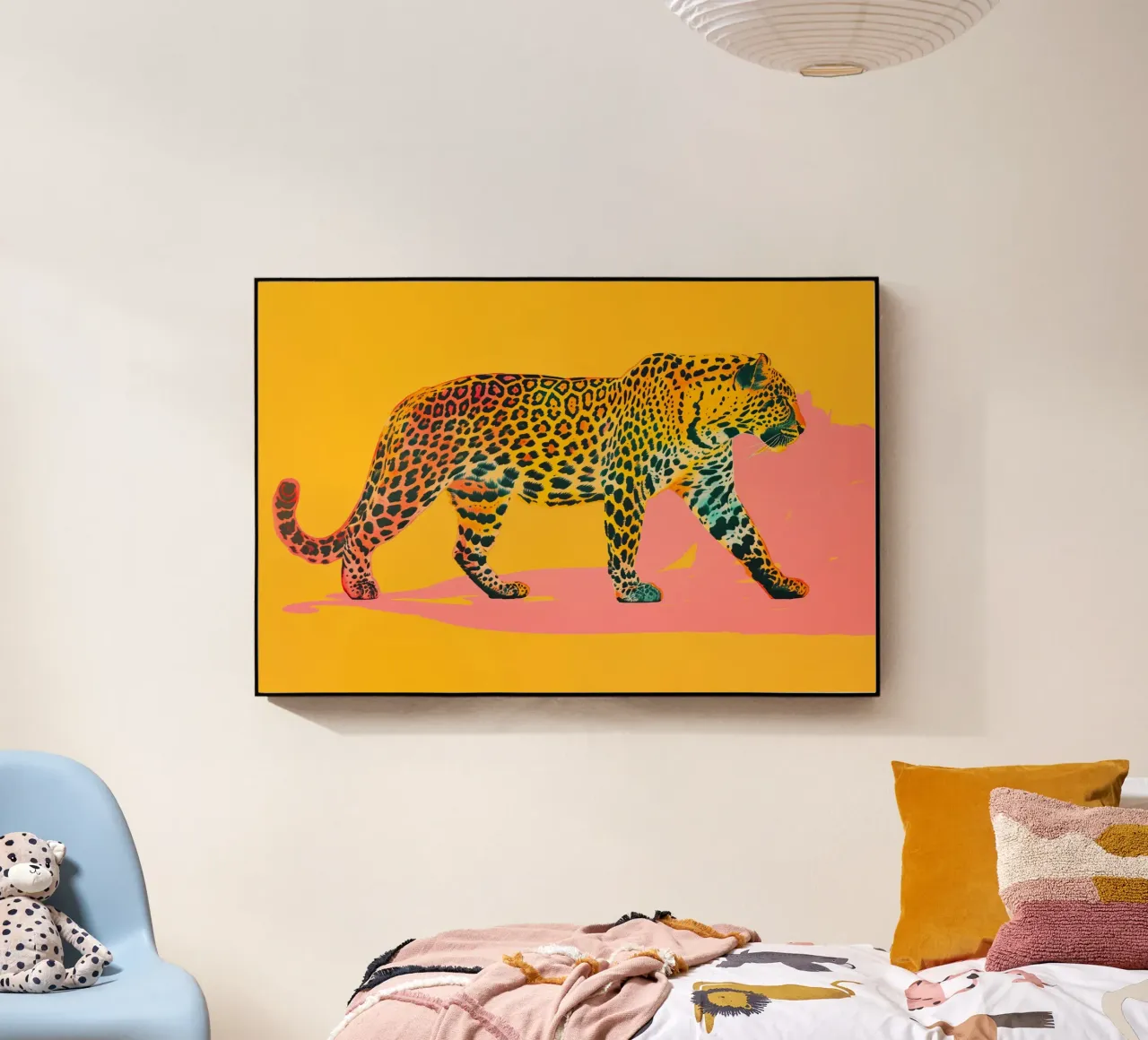 Pop Art Leopard | Giallo-Arancione in formato orizzontale plexiglass da Autofocus