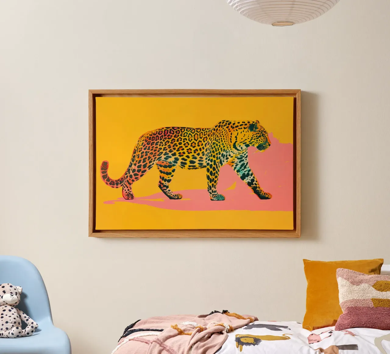 Pop Art Leopard | Giallo-Arancione in formato orizzontale tela da Autofocus