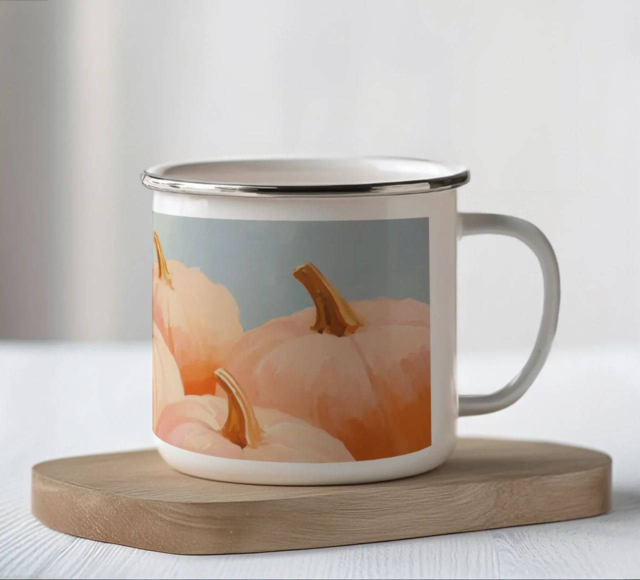 Zucche d'autunno tazza in smalto da Melloi Art Print