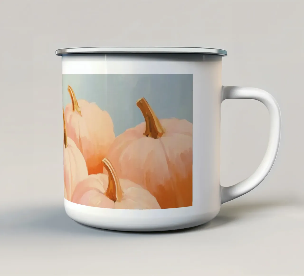Calabazas de otoño taza de esmalte de Melloi Art Print