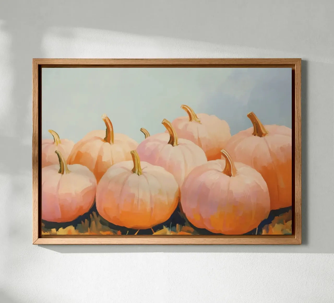 Zucche d'autunno tela con Cornice a cassetta da Melloi Art Print