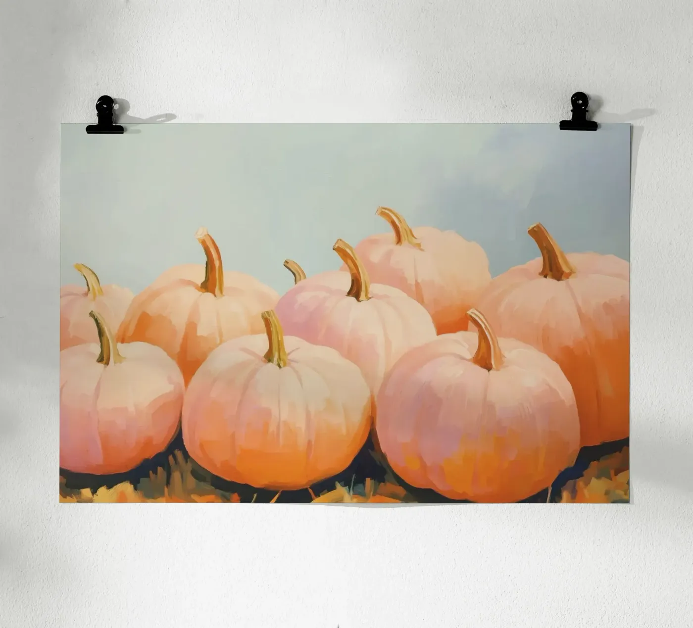 Autumn Pumpkins poster by Melloi Art Print