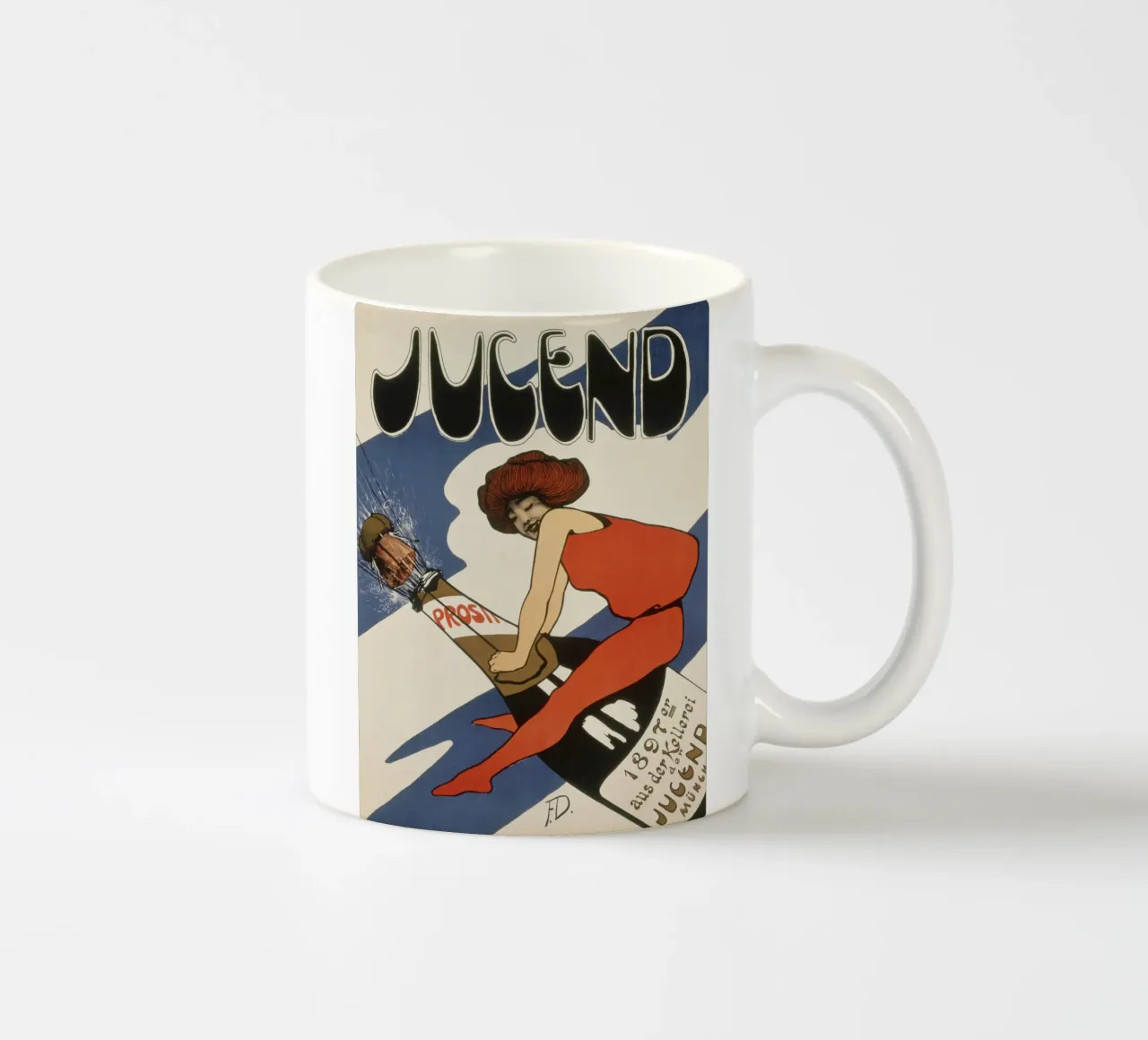 Fritz Dannenberg - Titolo della rivista Jugend 1897 tazza in ceramica da ARTOTHEK
