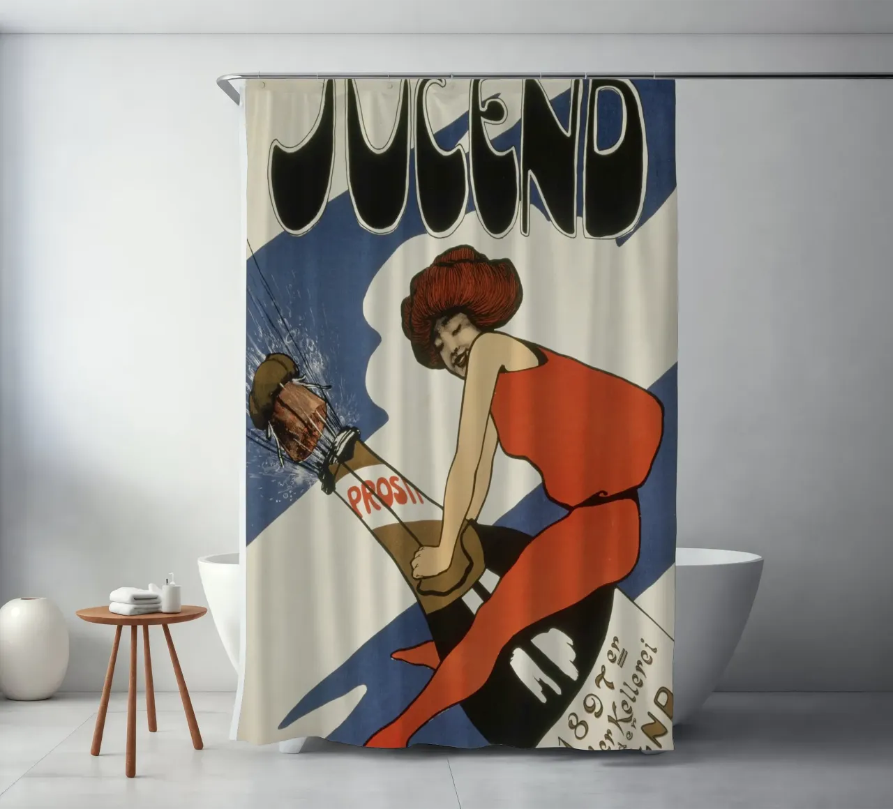 Fritz Dannenberg - Title of the Magazine Jugend 1897 Duschvorhang von ARTOTHEK