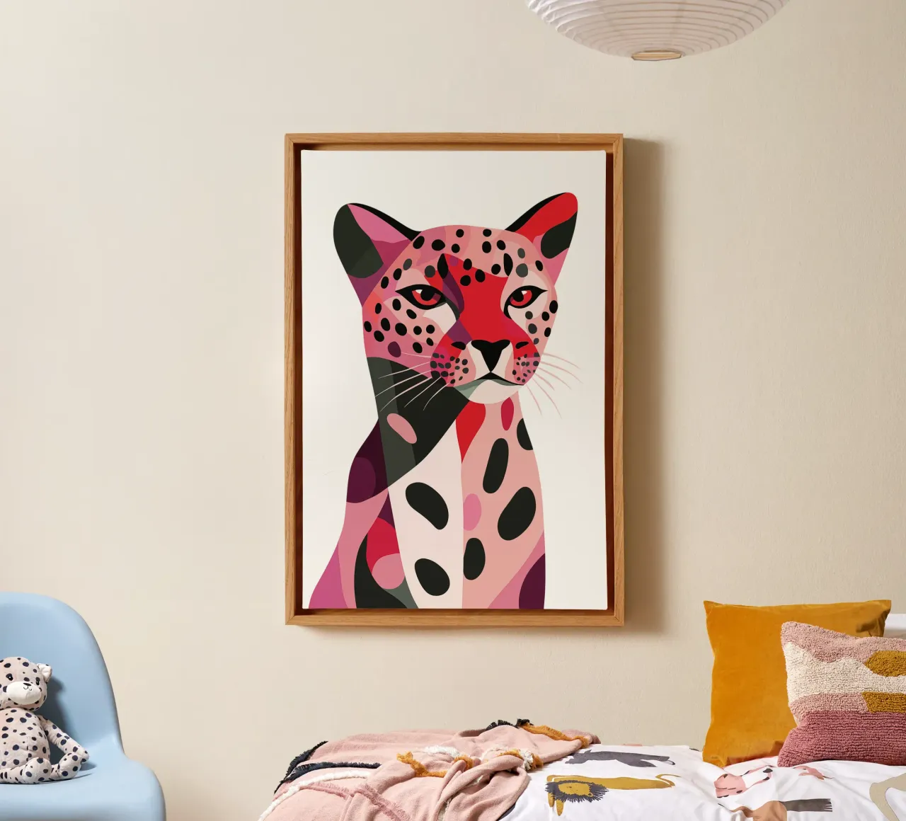 Abstract Pink Panther | Dynamism and elegance canvas with Floater frame by Autofocus