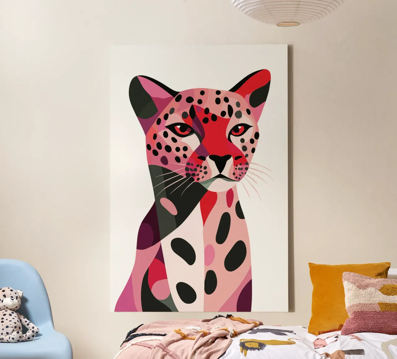 Abstract Pink Panther | Dynamism and elegance canvas with Floater frame by Autofocus