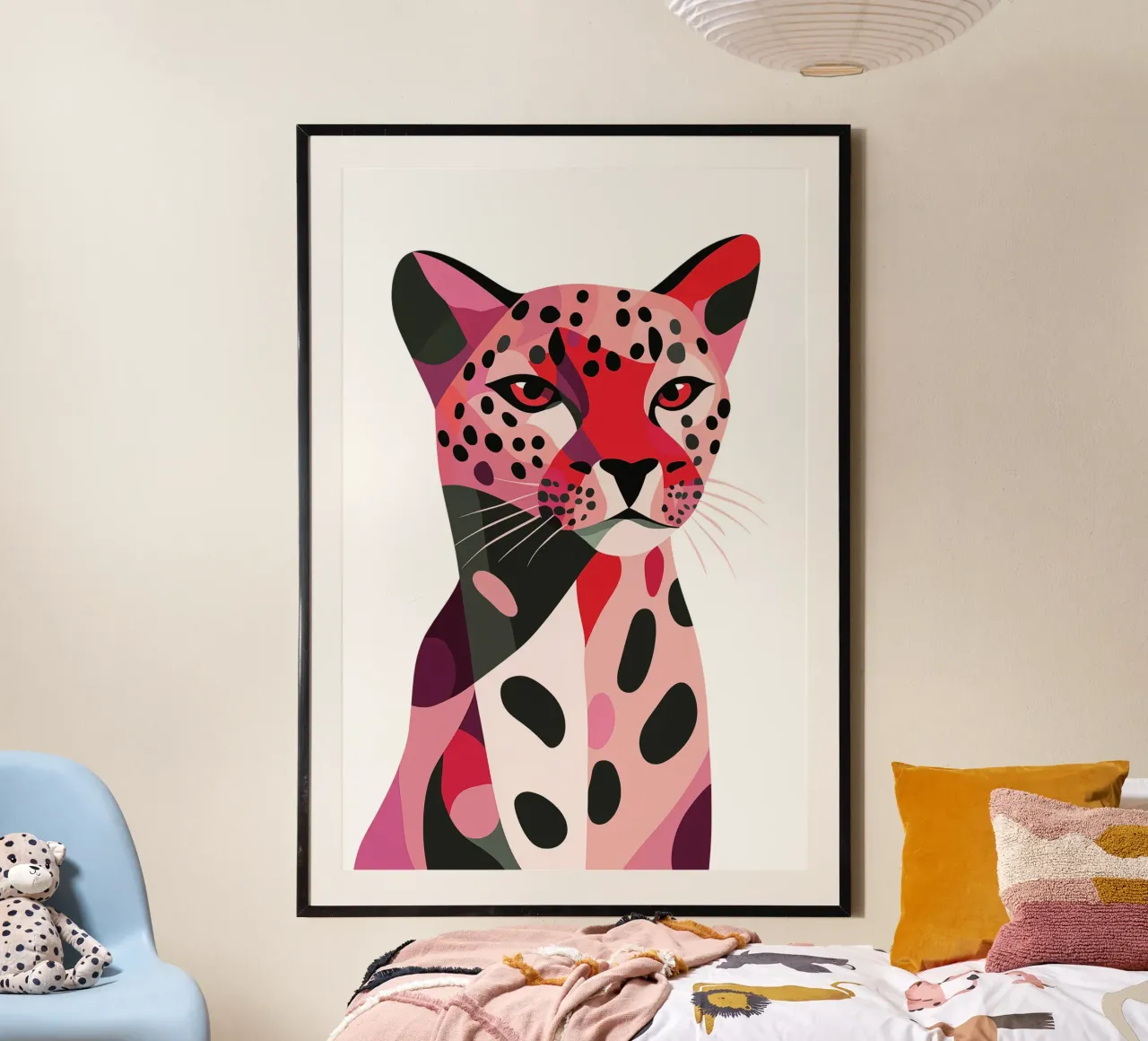 Abstract Pink Panther | Dynamism and elegance poster with plastic frame by Autofocus