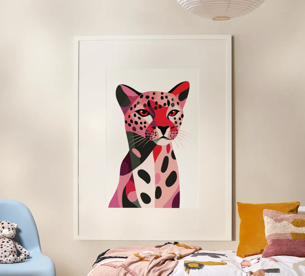 Abstract Pink Panther | Dynamism and elegance poster with plastic frame by Autofocus