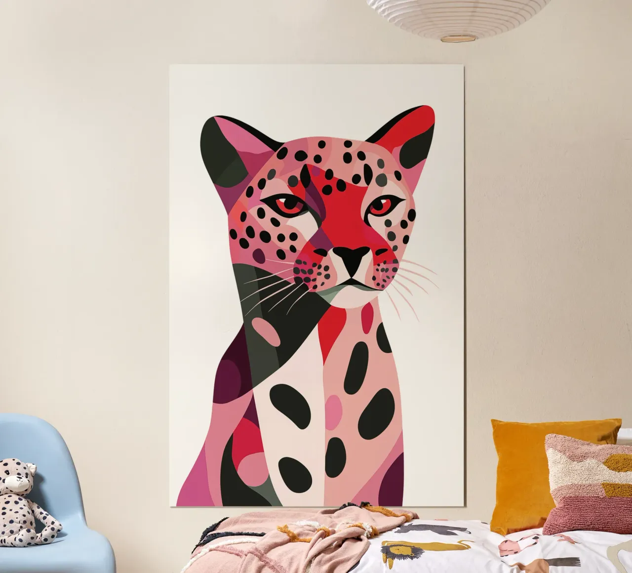 Abstract Pink Panther | Dynamism and elegance poster with plastic frame by Autofocus