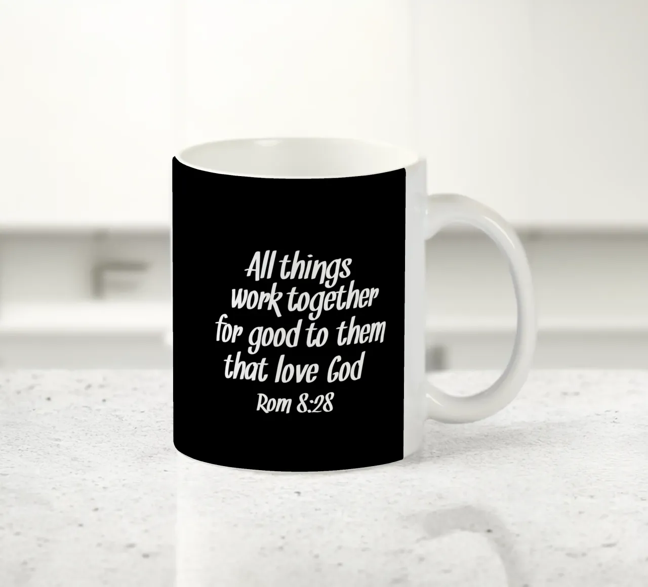 All things work together for good to them that love God tazza in ceramica da happieeagle