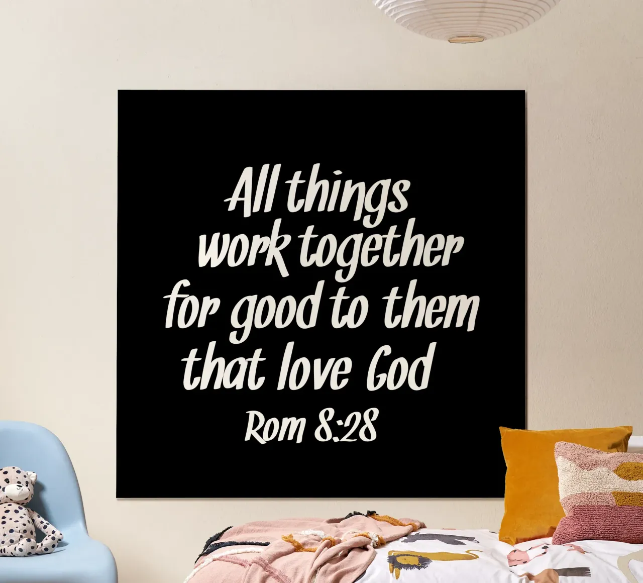 All things work together for good to them that love God poster con telaio in legno da happieeagle