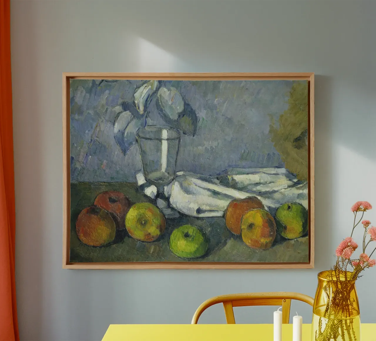 Cézanne - Glass and apples canvas by ARTOTHEK