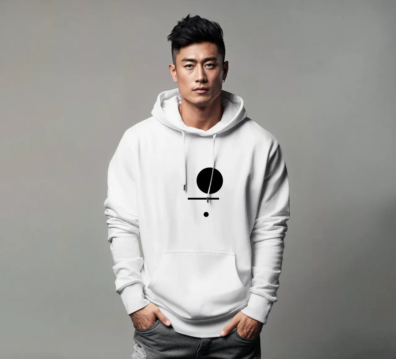 Bianco e nero 01 felpa con cappuccio da KHouse Studio