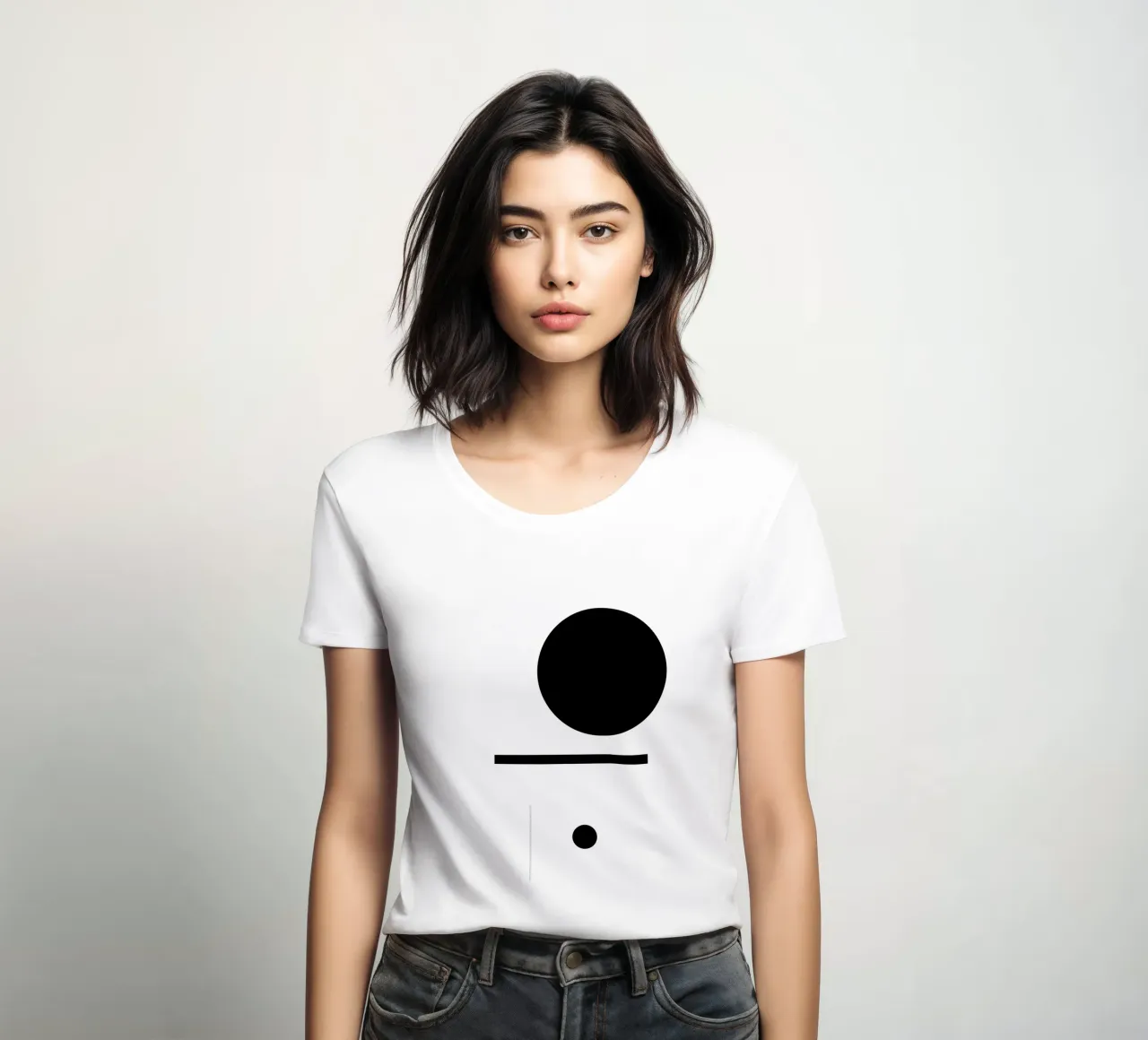 Bianco e nero 01 t-shirt da donna da KHouse Studio