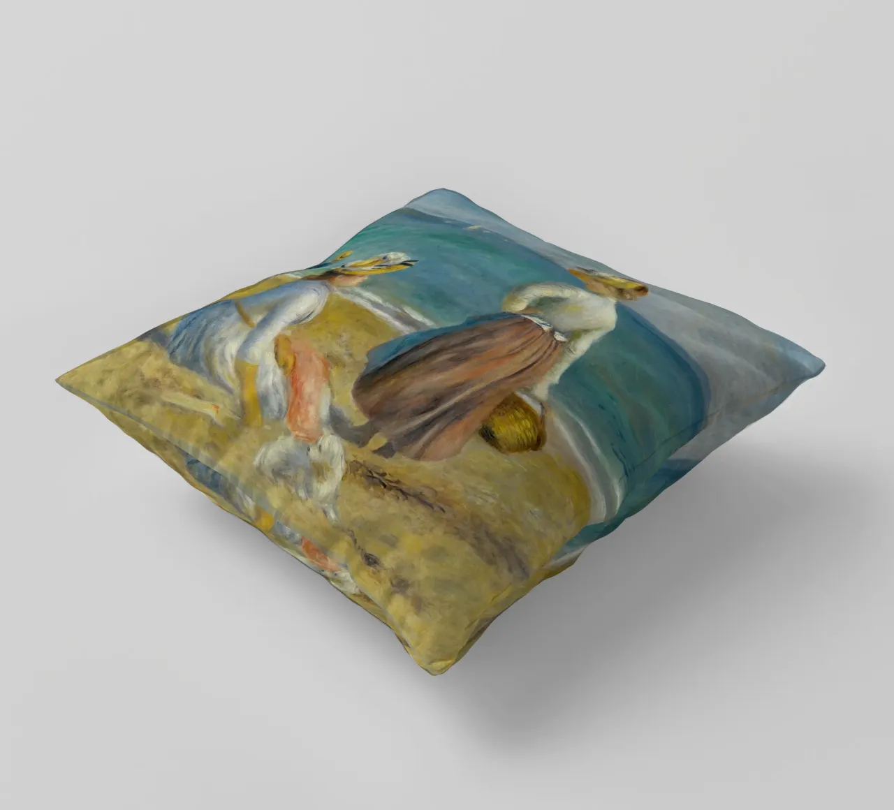 Renoir - On the beach decorative cushion by ARTOTHEK